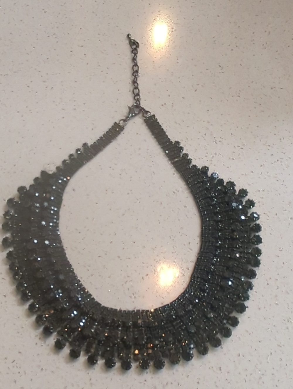 Source Unknown Gunmetal Crystal Fringe Necklace - Women Jewelry